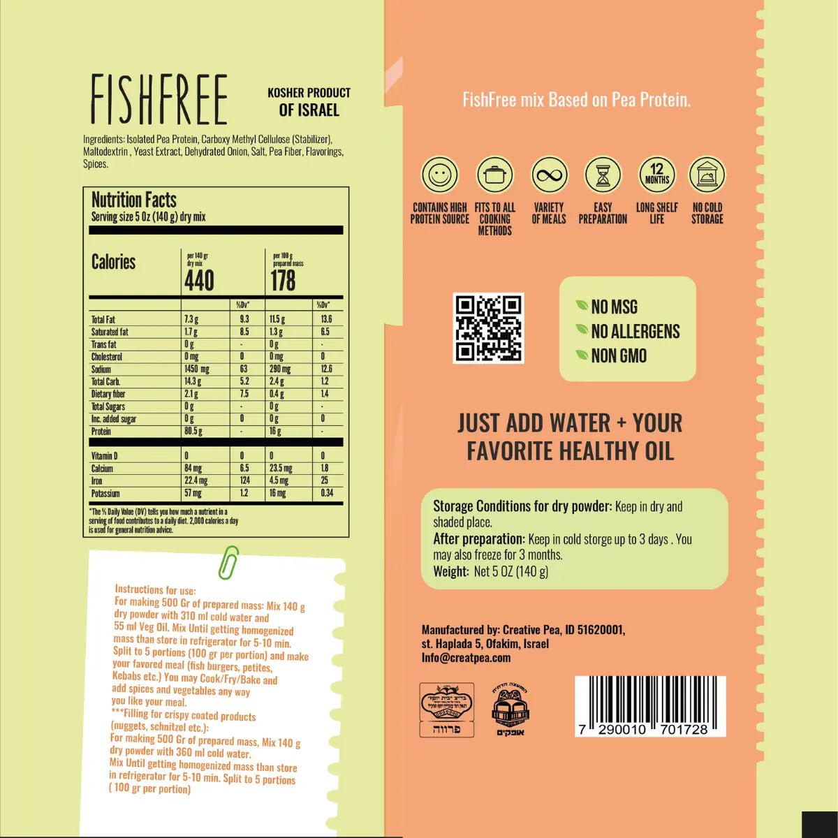 Plant-Based Meat: Vegan Fish Substitute – High-Protein, Keto-Friendly, Pea Protein-Based, Fish-Free Vegan Meat Alternative – Gluten-Free (Pack of 3)