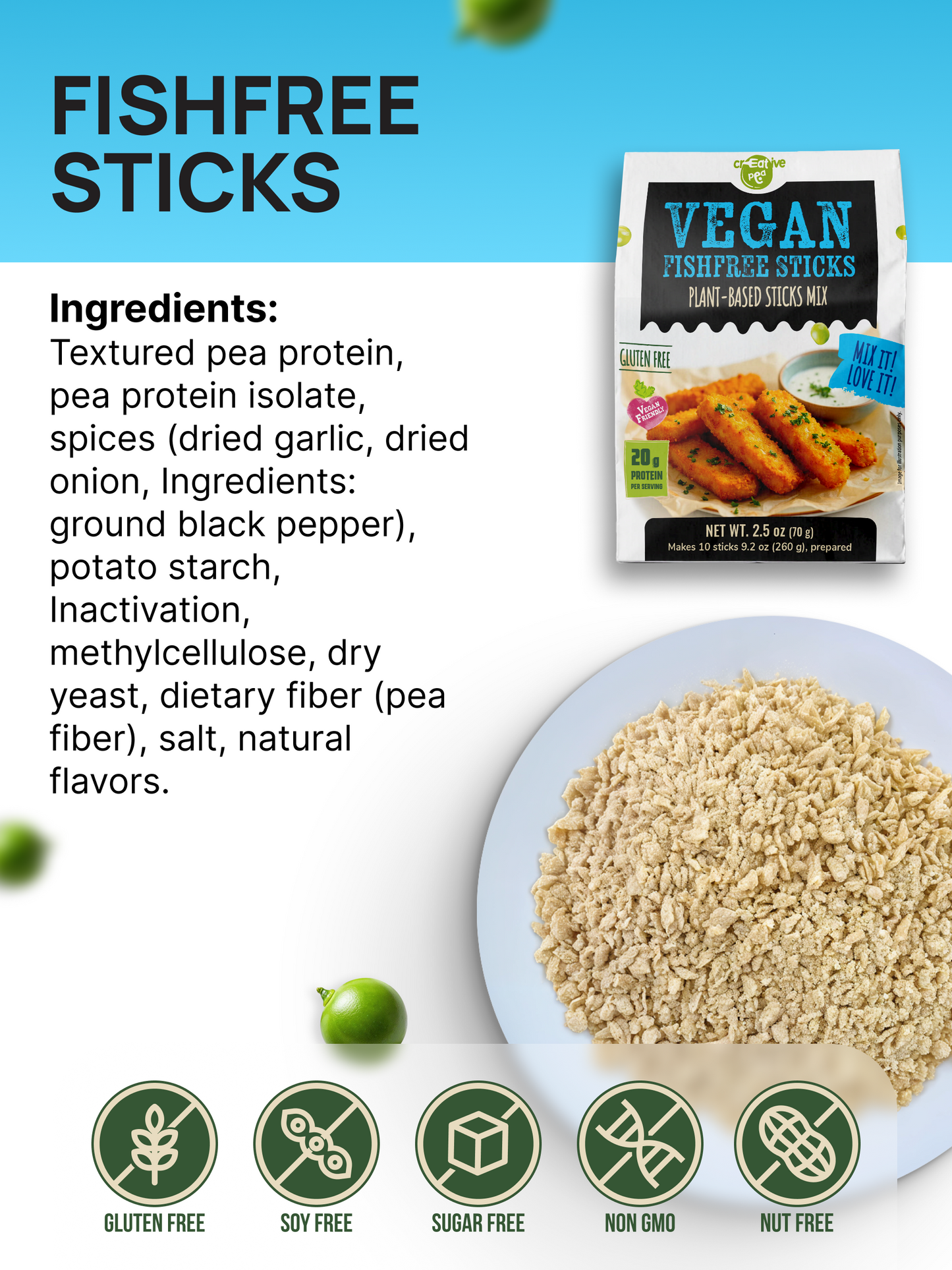 Fishless Sticks Pea Protein Mix - 4 Pack