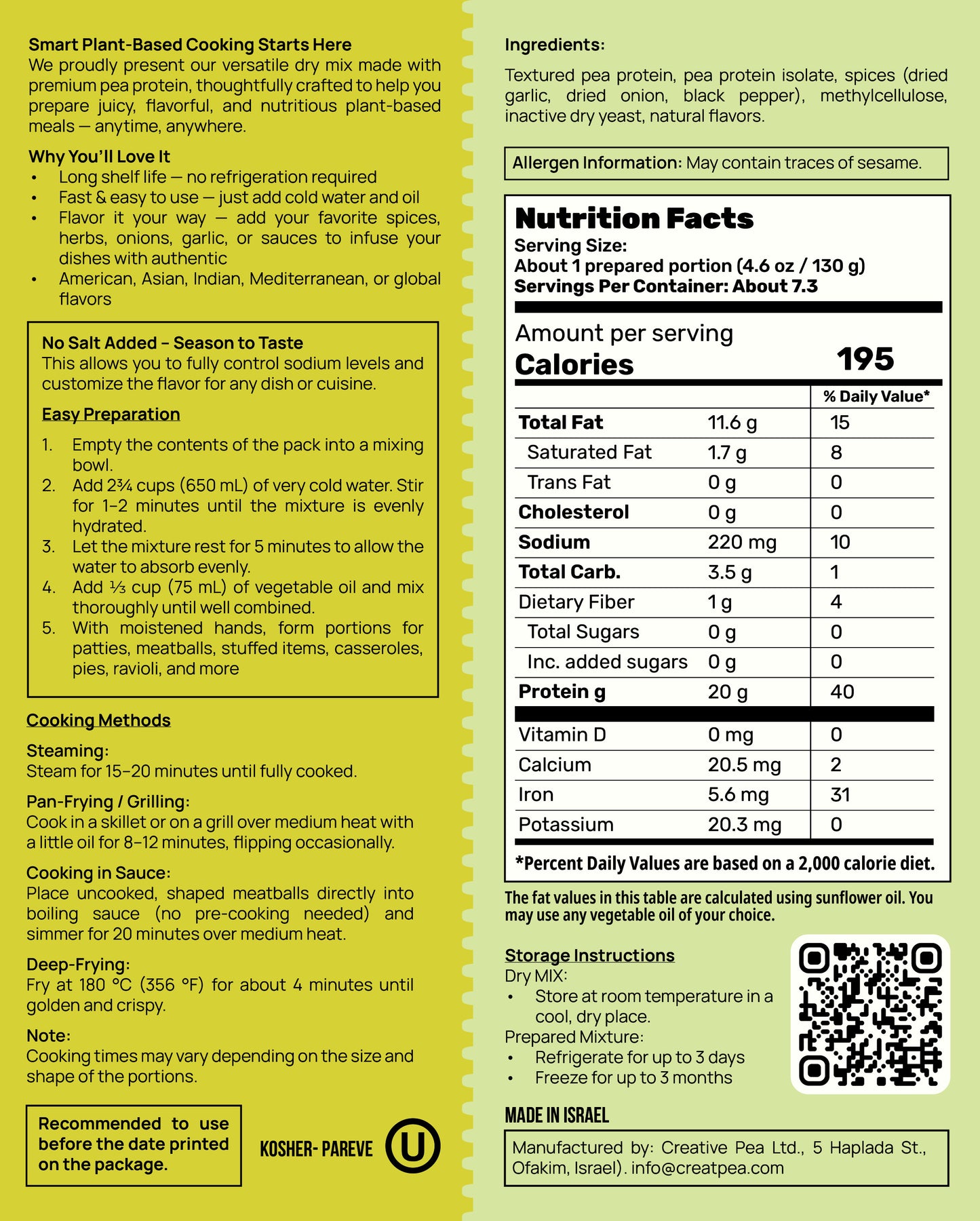 Vegan Chicken Plant Based Meat (New Improved Blend, 227g) – High-Protein Pea Protein, Keto-Friendly, Gluten-Free & Sustainable - 1 Pack