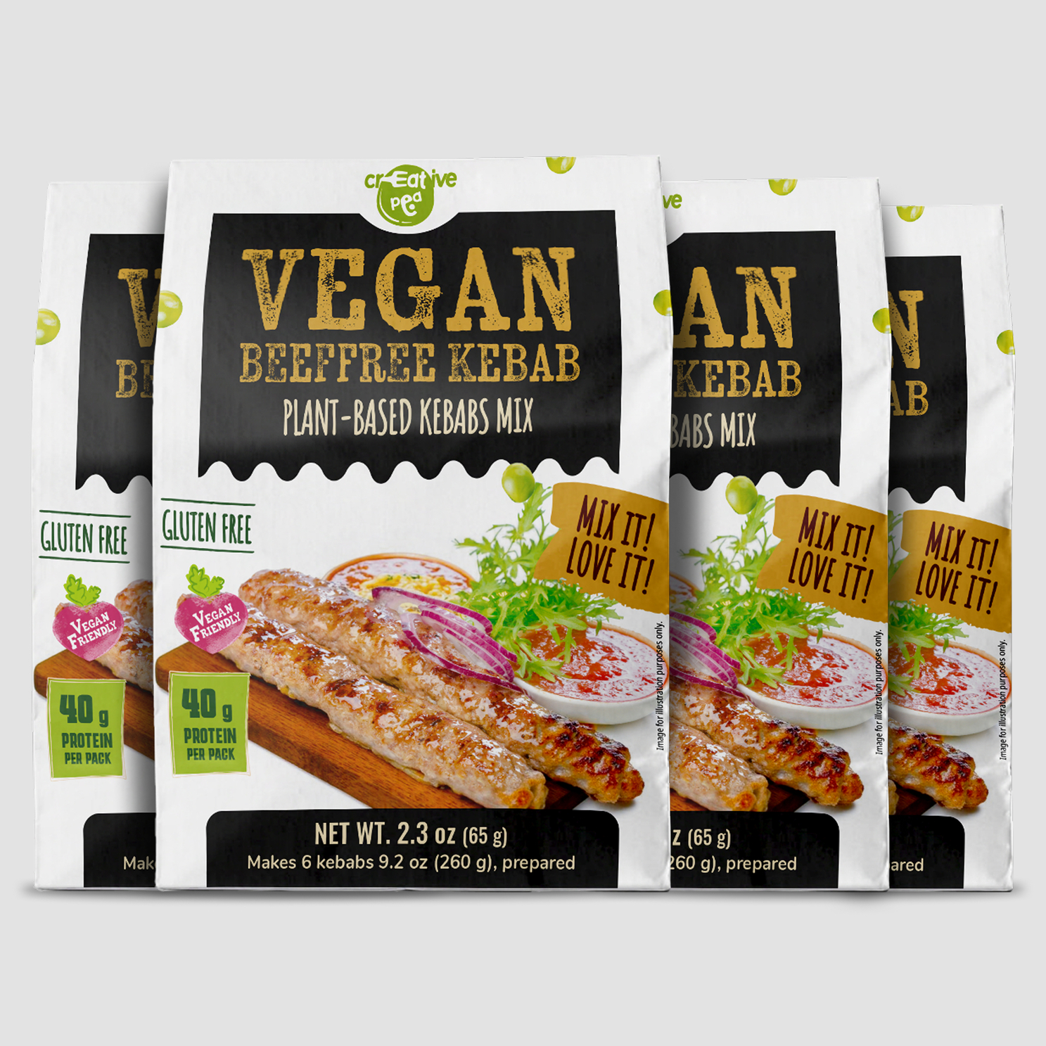Plant-Based Beef Kebab Pea Protein Mix – High-Protein Vegan Beef  Alternative | Soy-Free, Gluten-Free & Non-GMO | 4 Packs