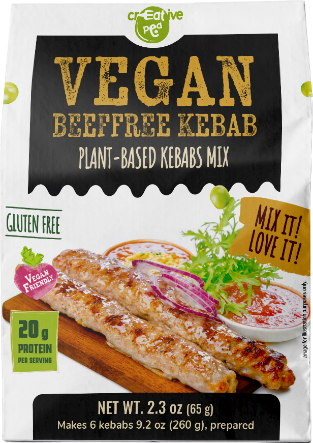 Creative Pea Beef Kebab Pea Protein Mix 1 pack front view