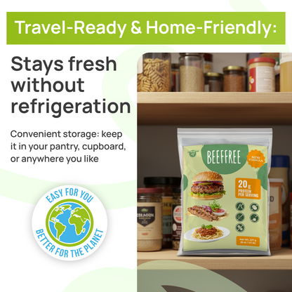 Creative Pea vegan beef-substitute storage