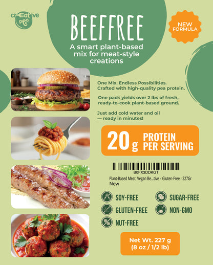 Vegan Beef Plant Based Meat (New Improved Blend, 227g) – High-Protein Pea Protein, Keto-Friendly, Gluten-Free & Sustainable - 1 Pack