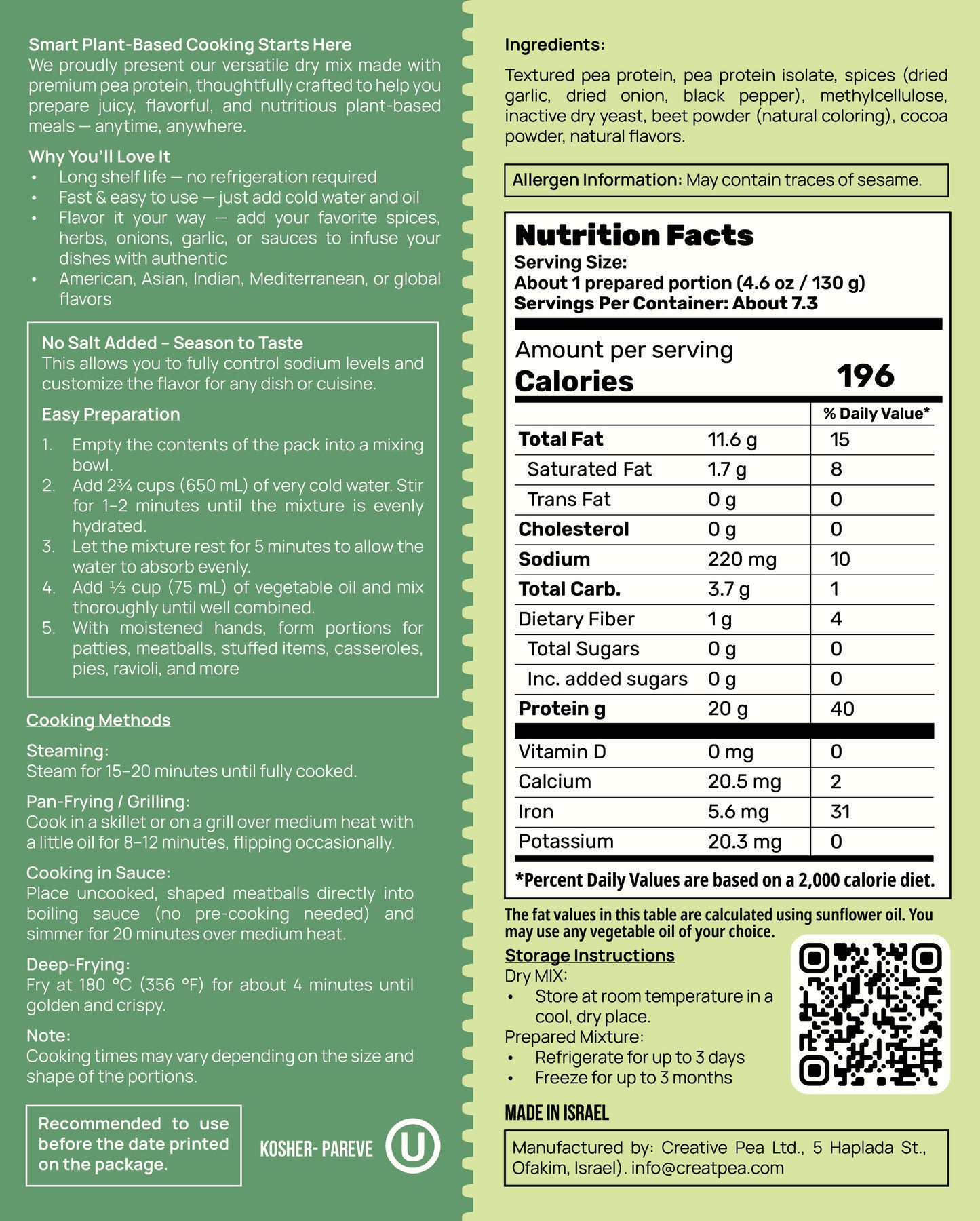 Vegan Beef Plant Based Meat (New Improved Blend, 227g) – High-Protein Pea Protein, Keto-Friendly, Gluten-Free & Sustainable - 1 Pack