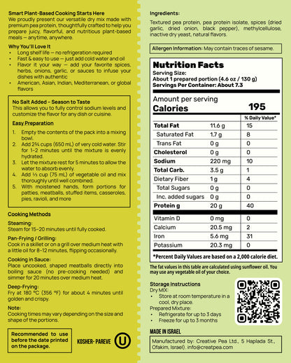 Vegan Chicken Plant Based Meat (New Improved Blend, 227g) – High-Protein Pea Protein, Keto-Friendly, Gluten-Free & Sustainable - 1 Pack