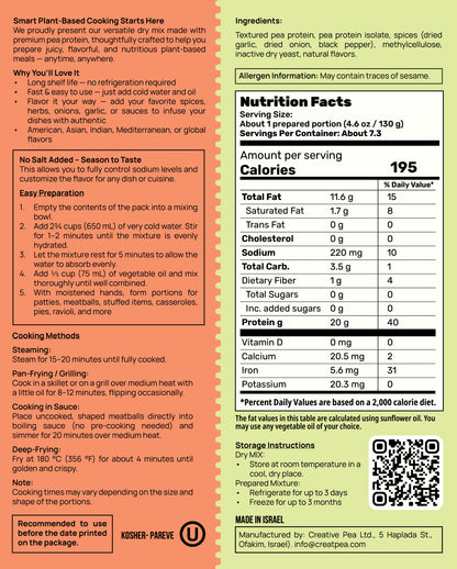 Vegan Fish Plant Based Meat (New Improved Blend, 227g) – High-Protein Pea Protein, Keto-Friendly, Gluten-Free & Sustainable - 1 Pack
