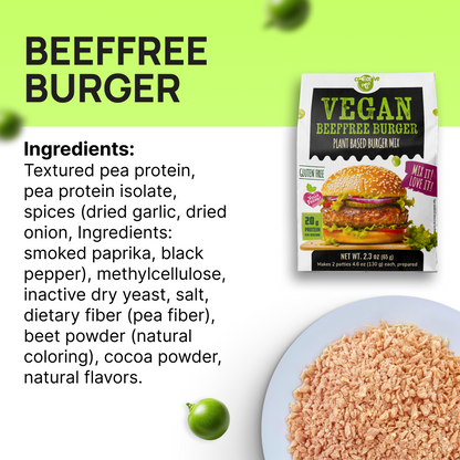 Creative Pea vegan burger mix ingredients — pea protein powder blend