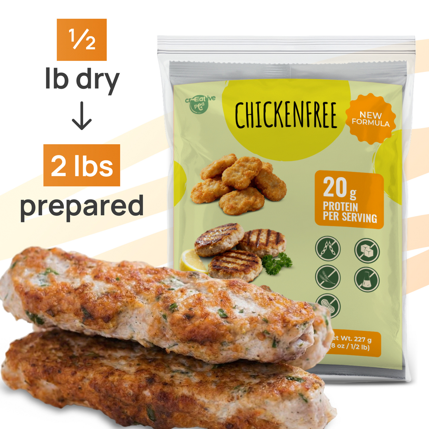 Creative Pea vegan pea-protein chicken substitute packaging front view