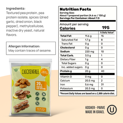 Creative Pea vegan pea-protein chicken substitute nutrition facts