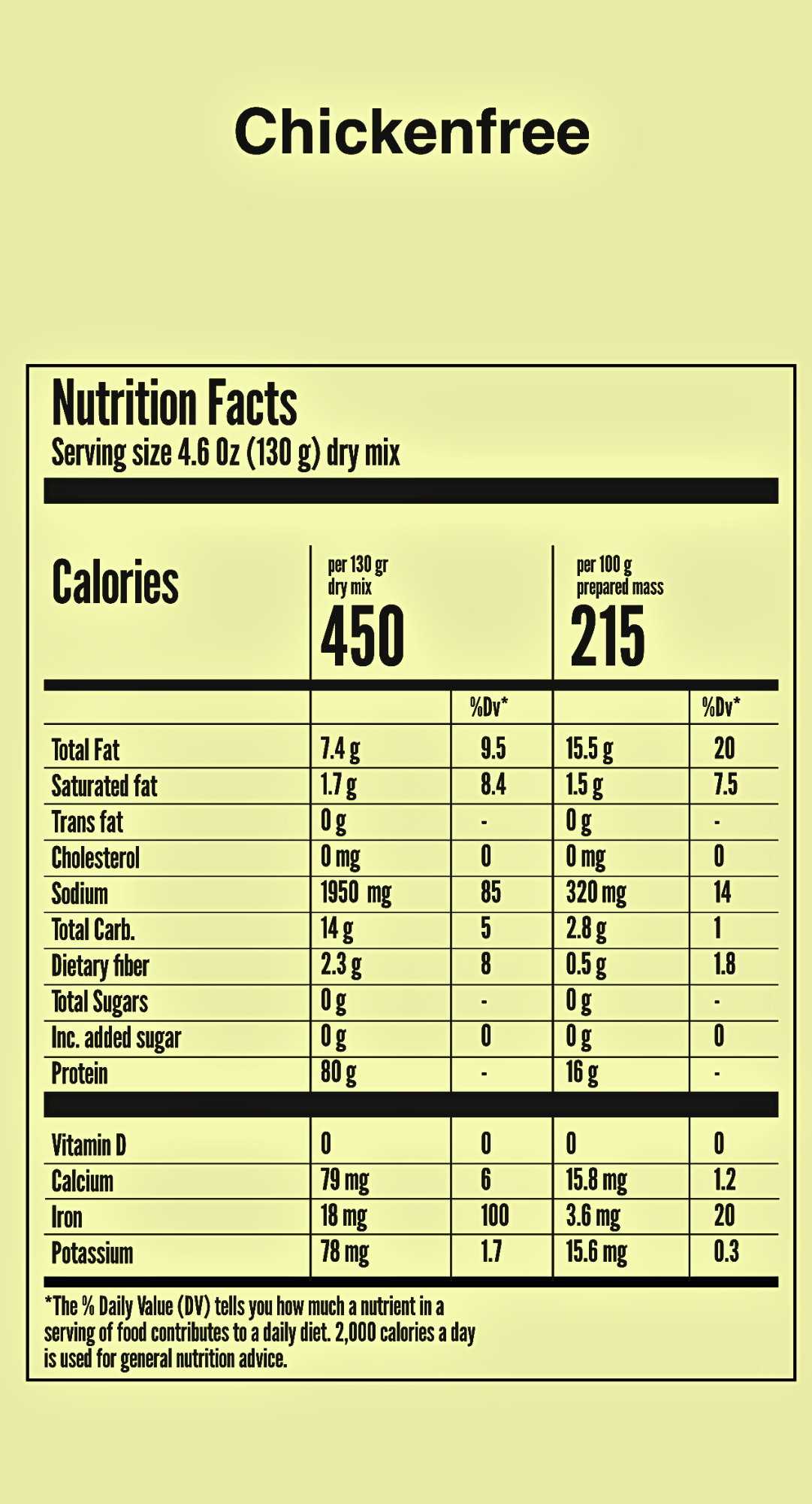 CHICKENFREE Sustituto de pollo a base de proteína de guisante