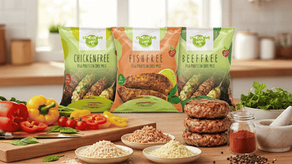 Plant-Based Meat: Vegan Fish, Chicken & Beef Substitute – High-Protein, Keto, Gluten-Free, Vegan Meat Alternative Made from Pea Protein, Pack of 3 (Fish-Chicken-Beef)