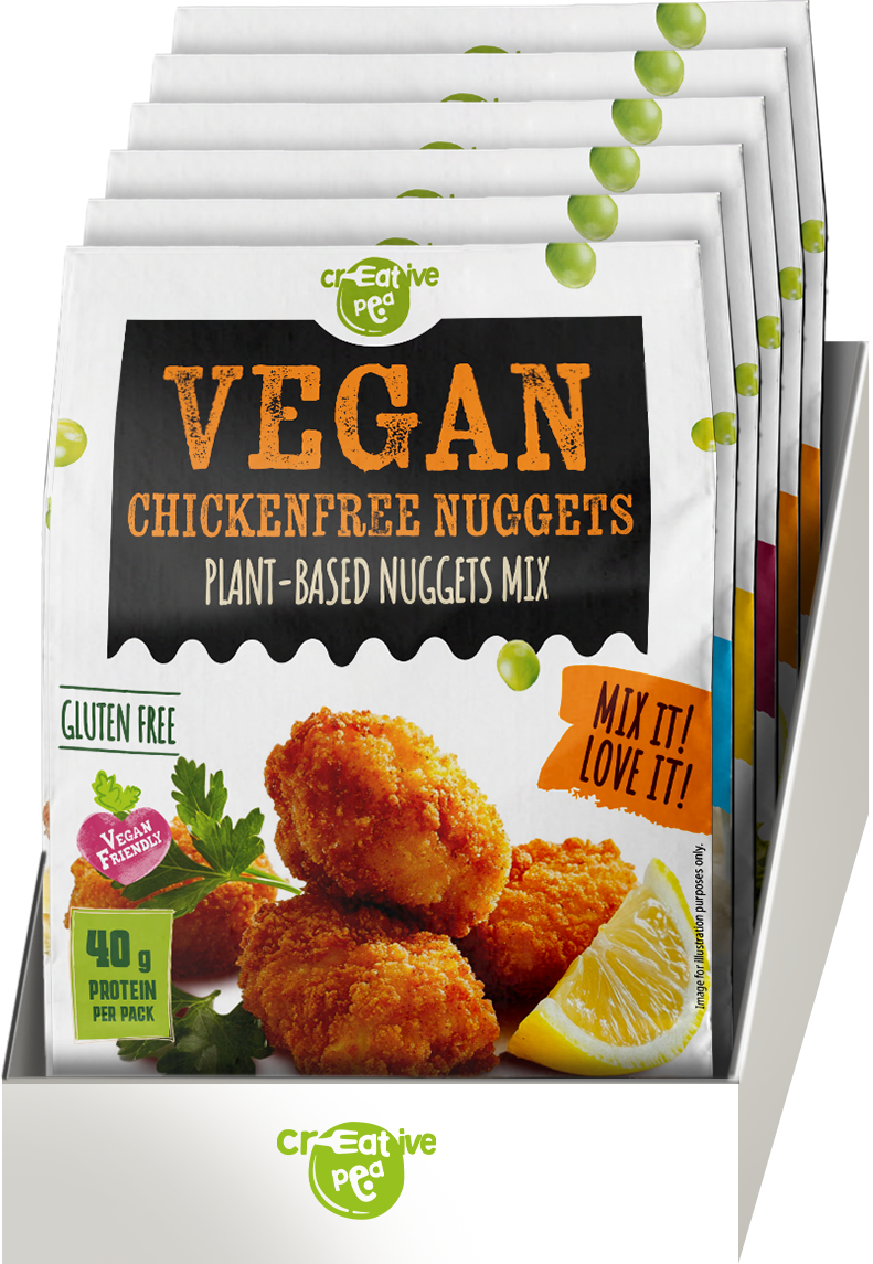 Creative Pea vegan chicken-free nuggets mix 4 pack front view