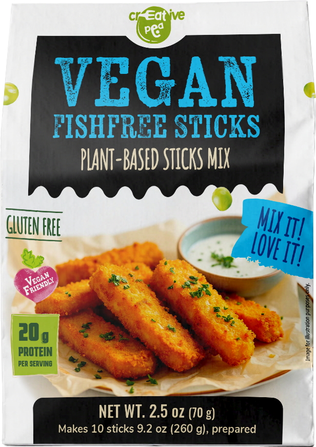 Creative Pea Fishless Sticks Pea Protein Mix 1-pack front view