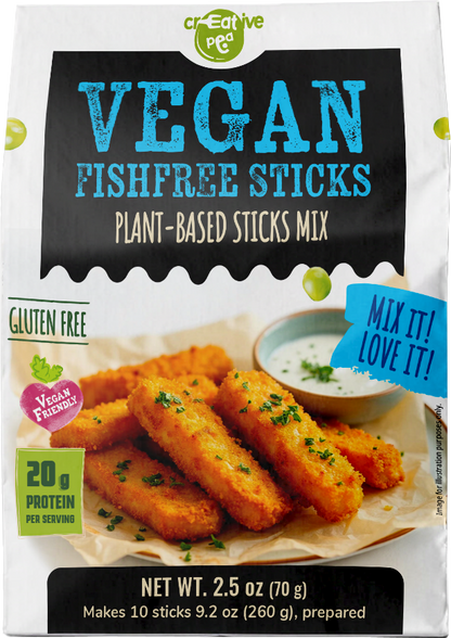 Creative Pea Fishless Sticks Pea Protein Mix 1-pack front view