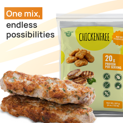 Vegan Chicken Plant Based Meat (New Improved Blend, 227g) – High-Protein Pea Protein, Keto-Friendly, Gluten-Free & Sustainable - 1 Pack