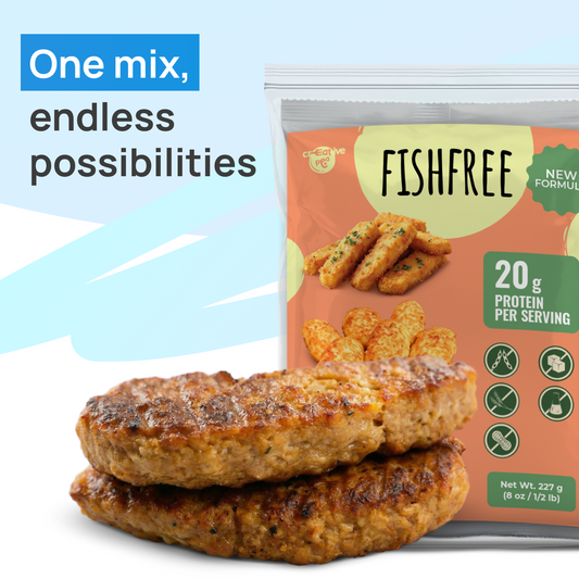 Vegan Fish Plant Based Meat (New Improved Blend, 227g) – High-Protein Pea Protein, Keto-Friendly, Gluten-Free & Sustainable - 1 Pack