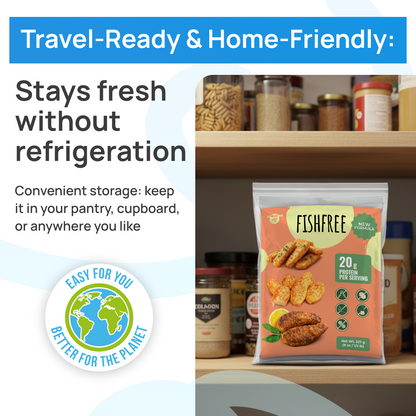 Vegan Fish Plant Based Meat (New Improved Blend, 227g) – High-Protein Pea Protein, Keto-Friendly, Gluten-Free & Sustainable - 1 Pack